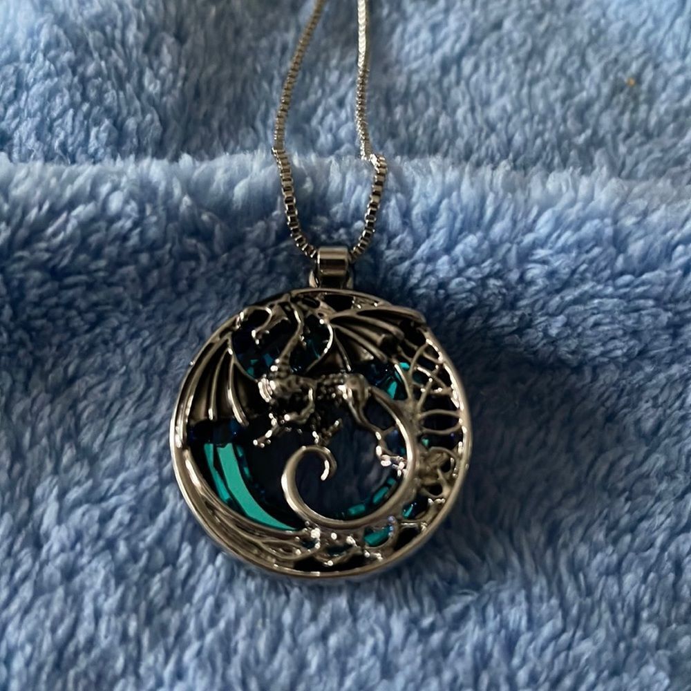 🐉Host Pick🐉 3D Silver Toned Dragon Pendant